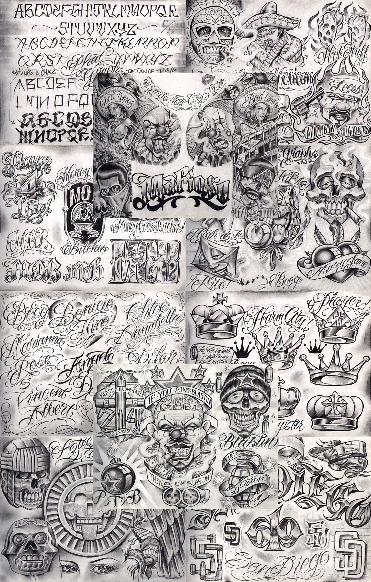 Boog From The Streets With Love Gangsta Style Tattoo Flash